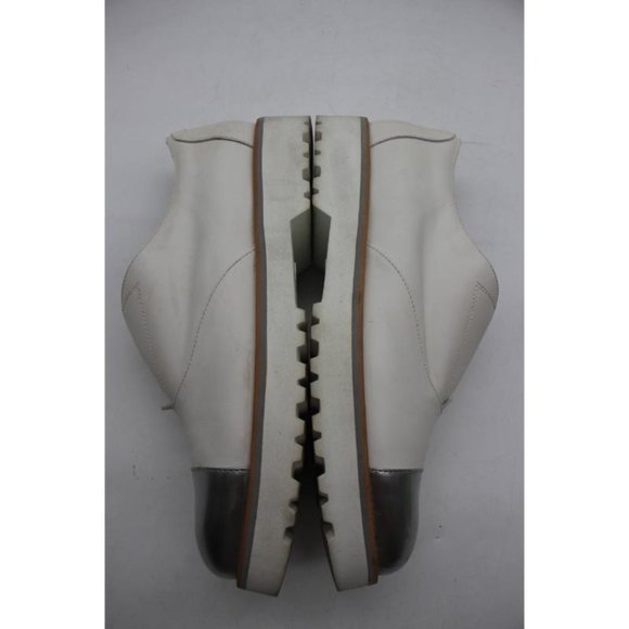 HOGAN White Silver Toe Cap Laceless Women's EU 37.5 Loafers Made in Italy - Picture 8 of 10